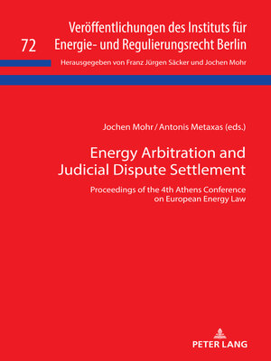cover image of Energy Arbitration and Judicial Dispute Settlement